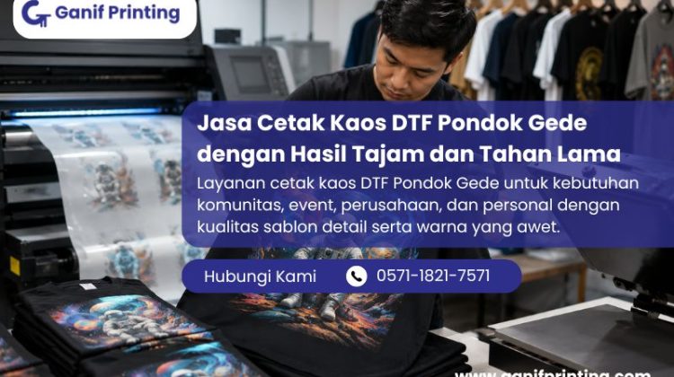 Jasa Cetak Kaos DTF Pondok Gede dengan Hasil Tajam dan Tahan Lama